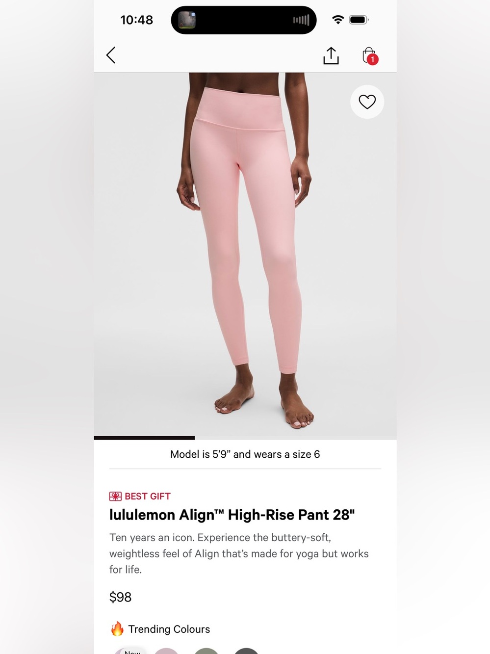 Lululemon athletica Light Pink High-Rise Leggings align 28 size 4. NWT.